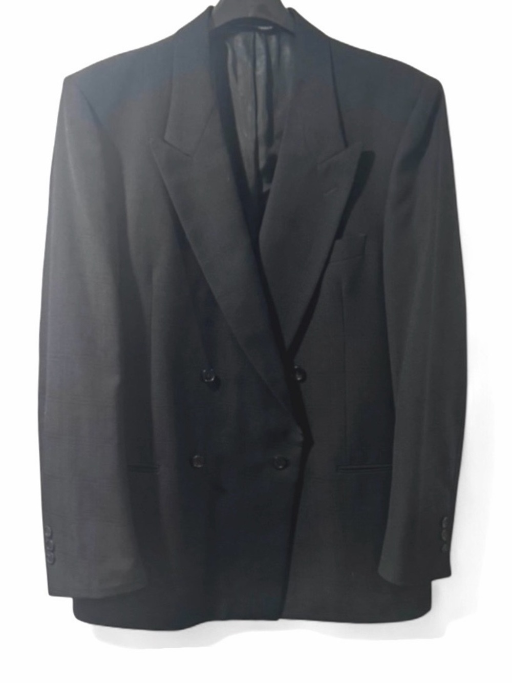 VTG 90s Men’s Abriani Black Double-Breasted Suit Jacket Size US 44 Reg (Large)